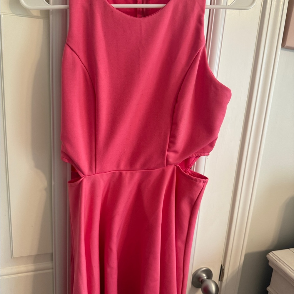 Chic Pink Sleeveless Mini Dress